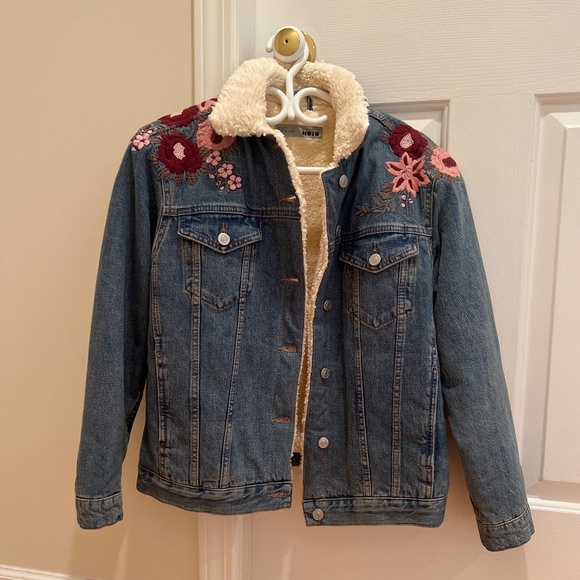 Topshop denim moto jacket - Picture 1 of 3